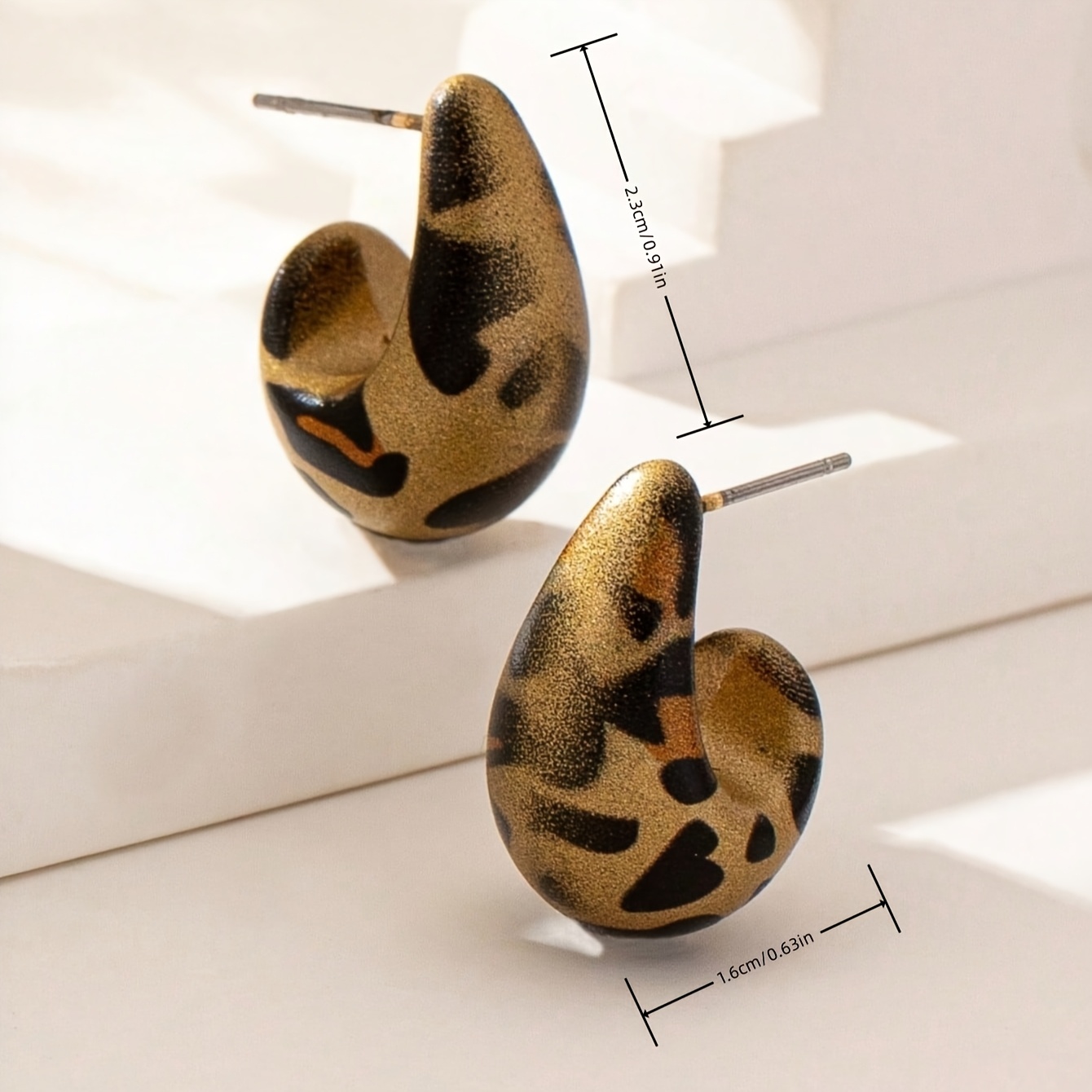 Leopard Print Teardrop Earrings for Daily Wear